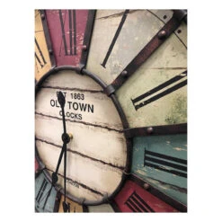 Horloge Murale Industrielle Vintage Colorée En Métal Ø 60 -1001 Pendules Boutique 20324