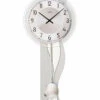 AMS Horloge Murale à Balancier Argentée En Bois Et Aluminium -1001 Pendules Boutique 25122 1