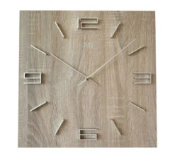 Pendule Murale Carrée En Bois Chiffres En Relief 40 Cm