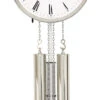 AMS Pendule Murale Mécanique Argentée Avec Arrêt De Sonnerie