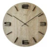 Horloge Murale Ronde En Bois Plaqué Chiffres En Relief