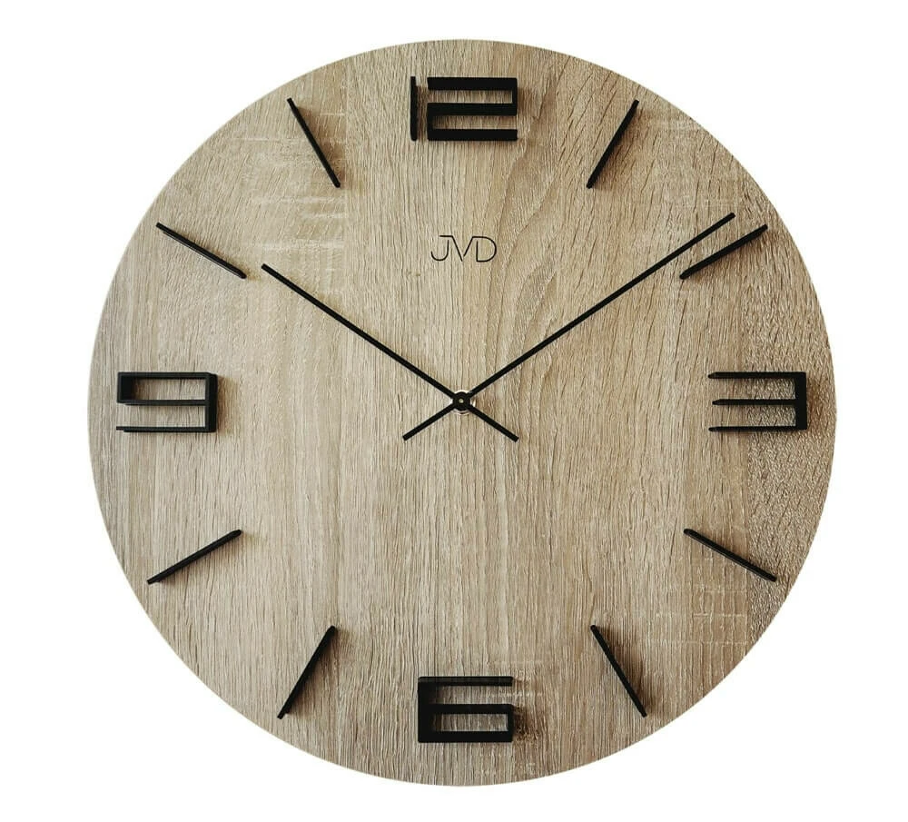Horloge Murale Ronde En Bois Plaqué Chiffres En Relief 1 Horloge Murale Ronde En Bois Plaqué Chiffres En Relief