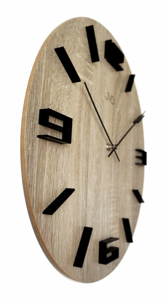 Horloge Murale Ronde En Bois Plaqué Chiffres En Relief 4 Horloge Murale Ronde En Bois Plaqué Chiffres En Relief – Image 4