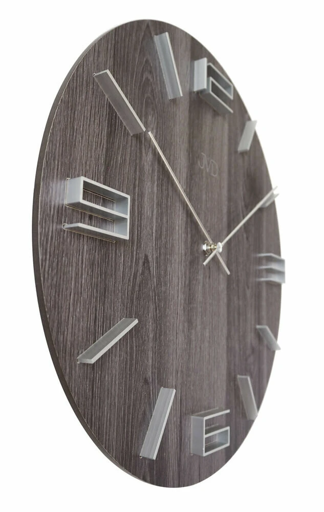 Horloge Murale Ronde En Bois Plaqué Chiffres En Relief 5 Horloge Murale Ronde En Bois Plaqué Chiffres En Relief – Image 5