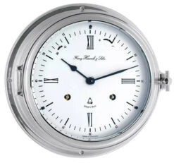 Horloge Marine Mécanique En Laiton Massif Argenté