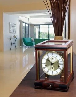 Pendule De Table Mécanique à Sonnerie En Bois De Merisier -1001 Pendules Boutique 3716 3