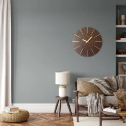 Horloge Murale En Bois Index En Relief Ø 70 Cm -1001 Pendules Boutique 39777 large