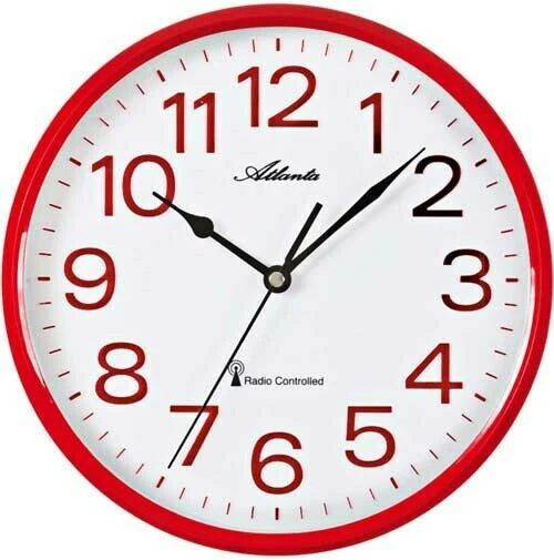 ATLANTA Pendule Murale Ronde Noire Radio-pilotée 2 ATLANTA Pendule Murale Ronde Noire Radio-pilotée – Image 2