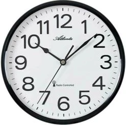 ATLANTA Pendule Murale Ronde Noire Radio-pilotée 7 ATLANTA Pendule Murale Ronde Noire Radio-pilotée -1001 Pendules Boutique 4378 7 1