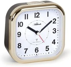 ATLANTA Réveil à Quartz Radio-piloté Carré Doré