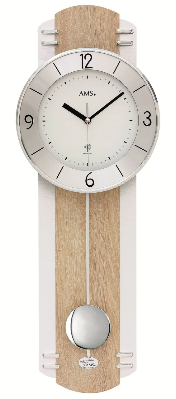 AMS Pendule Murale à Balancier Radio-pilotée Bois De Sonoma 1 AMS Pendule Murale à Balancier Radio-pilotée Bois De Sonoma