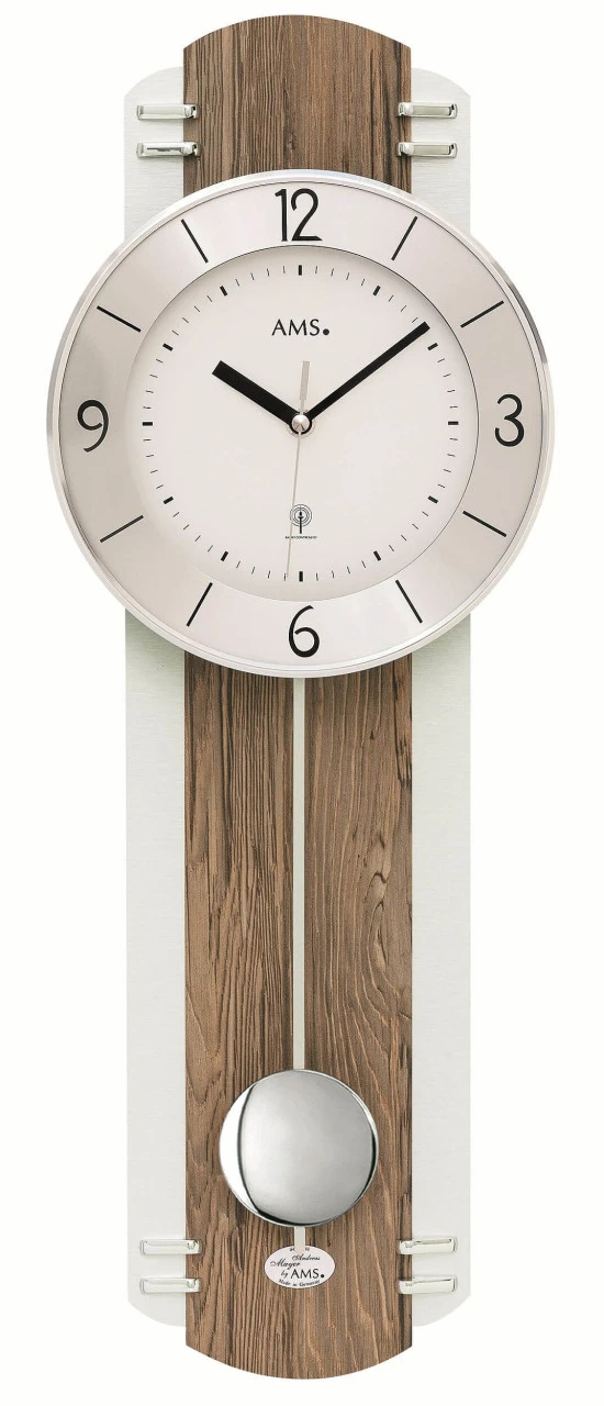 AMS Pendule Murale à Balancier Radio-pilotée Bois De Sonoma 2 AMS Pendule Murale à Balancier Radio-pilotée Bois De Sonoma – Image 2
