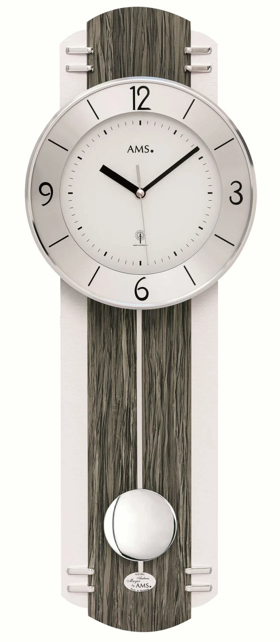 AMS Pendule Murale à Balancier Radio-pilotée Bois De Sonoma 3 AMS Pendule Murale à Balancier Radio-pilotée Bois De Sonoma – Image 3