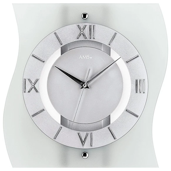 AMS Horloge Murale Moderne Radio Pilotée Courbée En Verre 1 AMS Horloge Murale Moderne Radio Pilotée Courbée En Verre