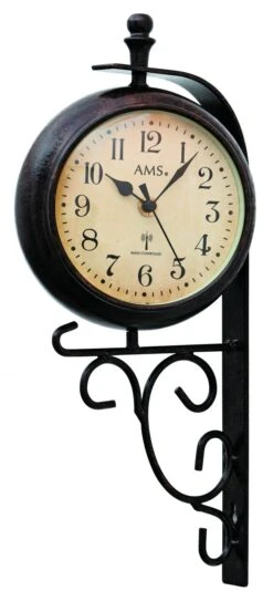 AMS Pendule Murale D’extérieur Double Face Heure Et Température