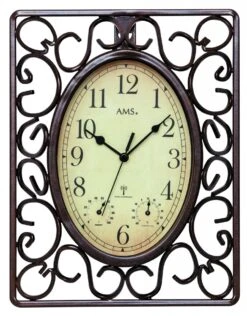 AMS Pendule Murale En Fer Forgé Affichage Température Et Humidité