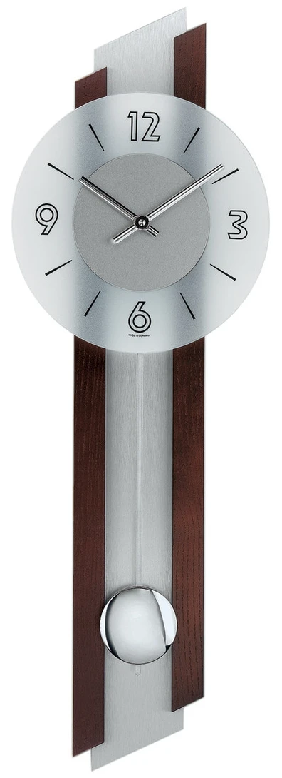 AMS Horloge Murale à Balancier à Quartz En Bois Et Verre 1 AMS Horloge Murale à Balancier à Quartz En Bois Et Verre