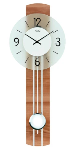 AMS Pendule Murale à Balancier Coloris Argent 5 AMS Pendule Murale à Balancier Coloris Argent -1001 Pendules Boutique 7263