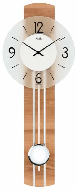 AMS Pendule Murale à Balancier Bois De Hêtre