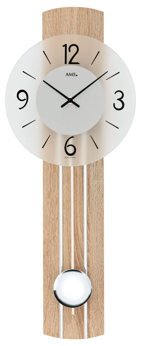 AMS Pendule Murale à Balancier Coloris Argent 1 AMS Pendule Murale à Balancier Coloris Argent