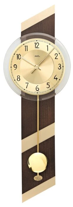 AMS Horloge Murale à Balancier Moderne En Bois Blanc Brillant -1001 Pendules Boutique 7412