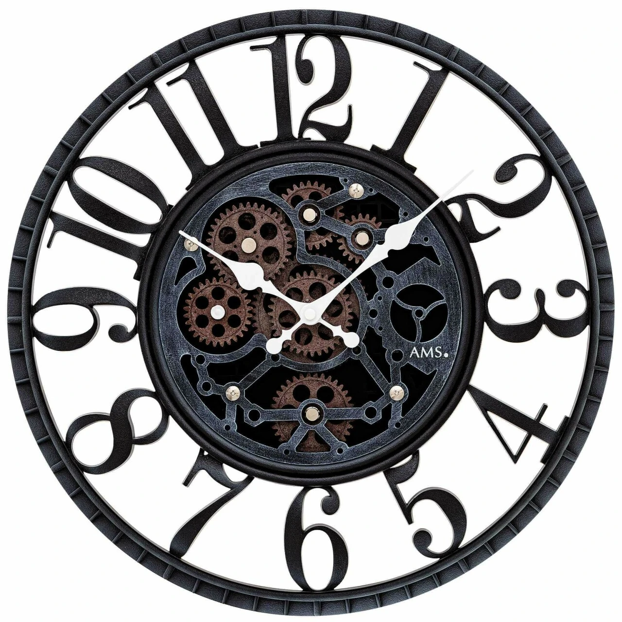 AMS Pendule Murale Animée Noire Silencieuse 1 AMS Pendule Murale Animée Noire Silencieuse
