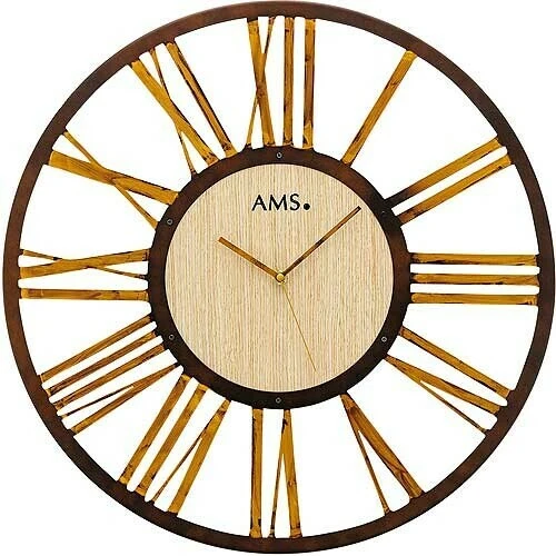 AMS Pendule Murale En Bois Grands Chiffres Romains 1 AMS Pendule Murale En Bois Grands Chiffres Romains