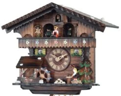 Coucou Chalet 1 Jour Musical Bûcheron Tyroliens Danseurs 26 Cm -1001 Pendules Boutique coucou mecanique chalet 440 q mt 1