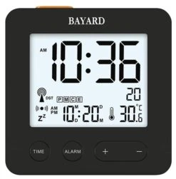 Réveil Radio-piloté Noir Bayard Affichage De La Température