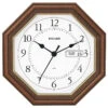 Pendule Murale à Calendrier Entourage Bois Octogonale