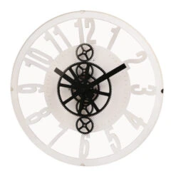 Pendule Murale Animée Roues Noires Qui Tournent