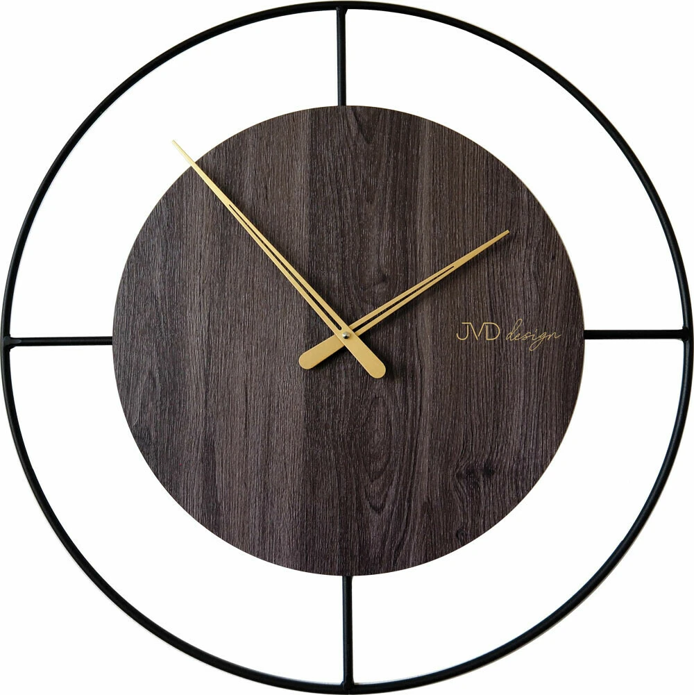 Grande Horloge Murale En Bois De Noyer Et Métal Ø 60 Cm 1 Grande Horloge Murale En Bois De Noyer Et Métal Ø 60 Cm