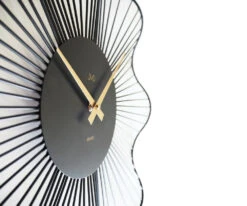 Horloge Murale Moderne Noire Et Dorée 3 Horloge Murale Moderne Noire Et Dorée -1001 Pendules Boutique hj100 profil