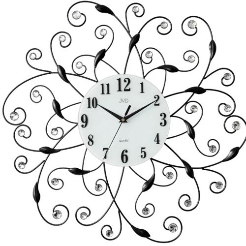 Horloge Murale Ronde Arabesque En Métal Noir 1 Horloge Murale Ronde Arabesque En Métal Noir