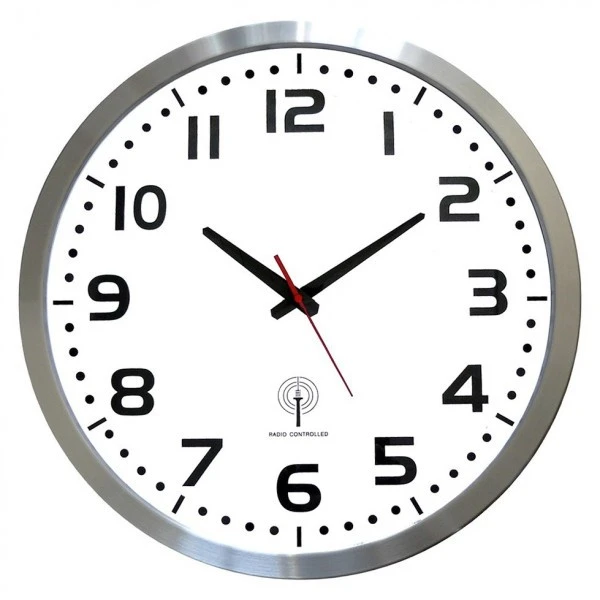 Horloge Murale Radio Pilotée En Aluminium Ø 50 Cm 1 Horloge Murale Radio Pilotée En Aluminium Ø 50 Cm