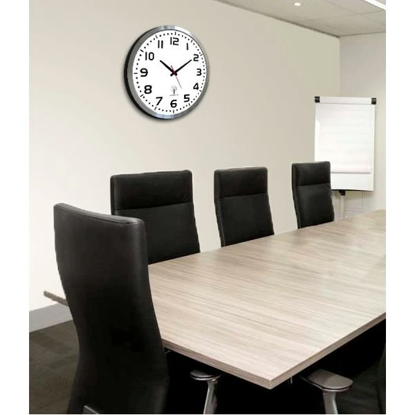 Horloge Murale Radio Pilotée En Aluminium Ø 50 Cm 2 Horloge Murale Radio Pilotée En Aluminium Ø 50 Cm – Image 2