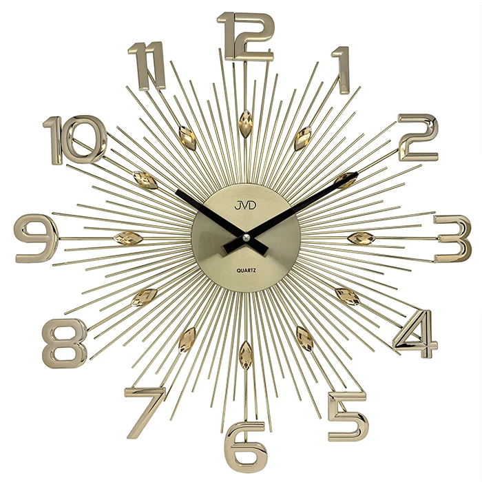 Horloge Murale Dorée Ronde Rayons De Soleil 1 Horloge Murale Dorée Ronde Rayons De Soleil