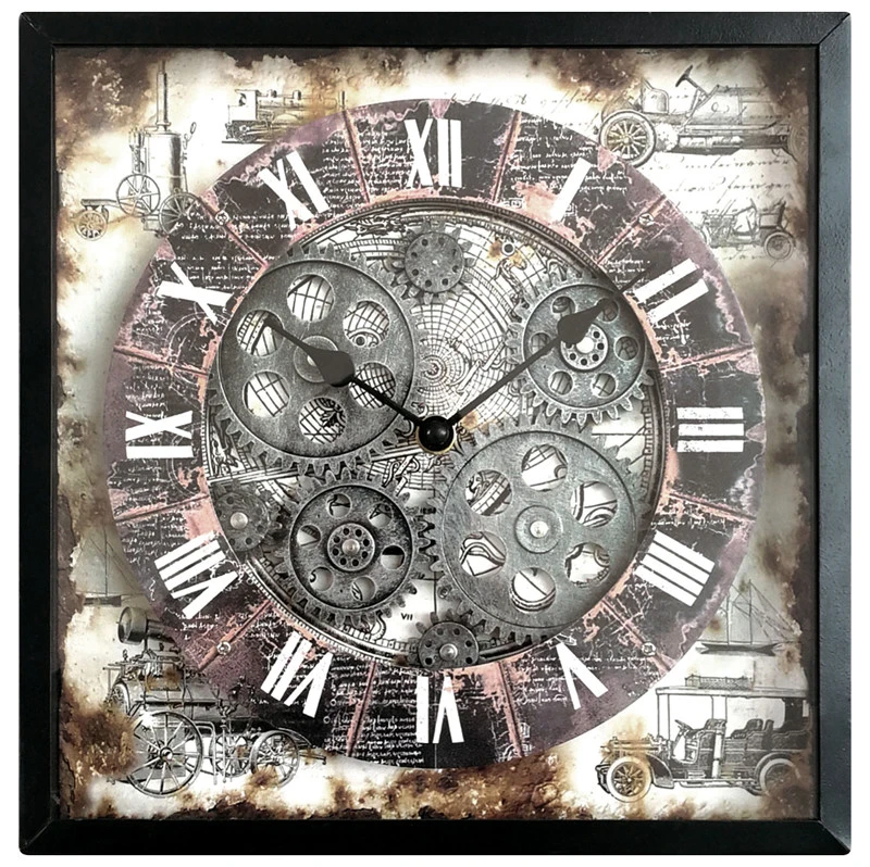 Pendule Murale Grise Carrée Animée 1 Pendule Murale Grise Carrée Animée
