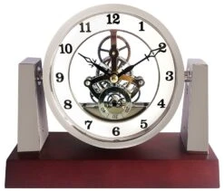 Pendulette Squelette Sur Socle En Bois Massif