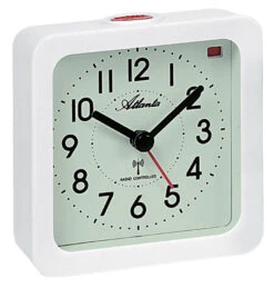 ATLANTA Réveil à Quartz Radio-piloté Carré Blanc