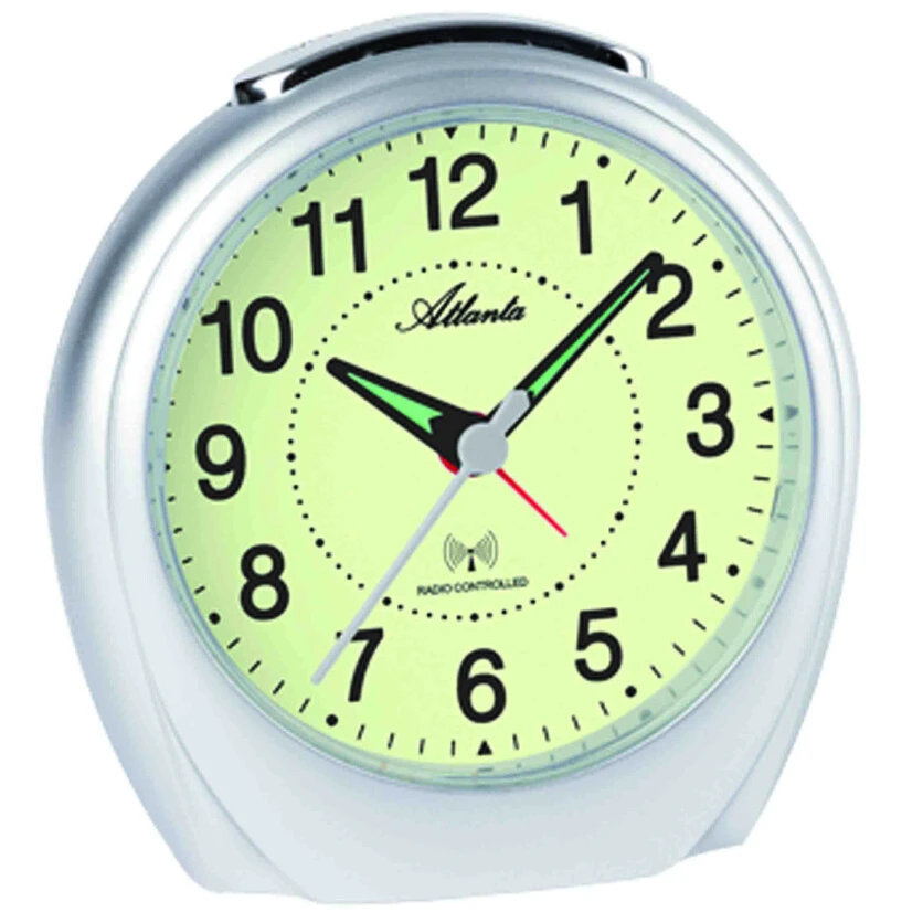 ATLANTA Réveil Radio-piloté Argenté Cadran Luminescent 1 ATLANTA Réveil Radio-piloté Argenté Cadran Luminescent