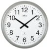 ATLANTA Horloge Murale Radio-pilotée Grosses Aiguilles Entourage Chromé Ø 42 Cm -1001 Pendules Boutique oa4449 v2