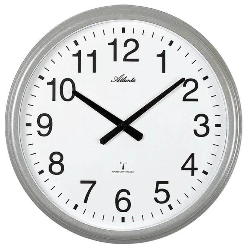 ATLANTA Horloge Murale Radio-pilotée Grosses Aiguilles Entourage Chromé Ø 42 Cm 1 ATLANTA Horloge Murale Radio-pilotée Grosses Aiguilles Entourage Chromé Ø 42 Cm