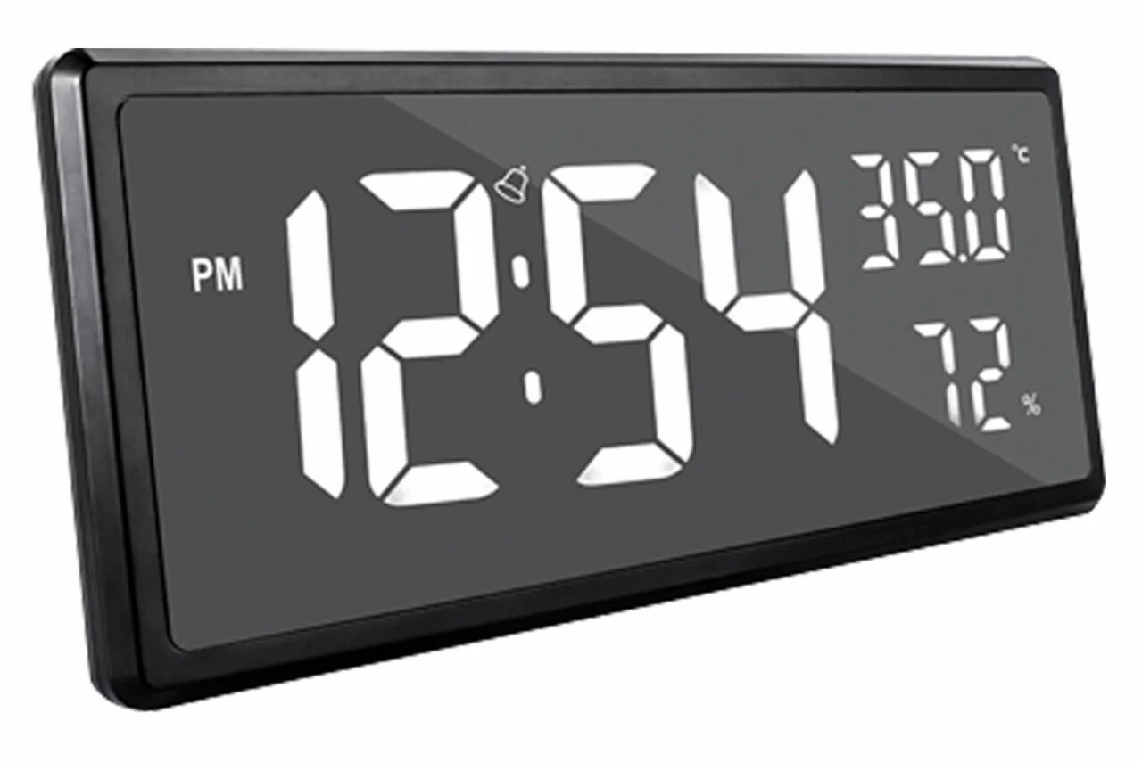 Horloge Murale Digitale Noire Sur Secteur 1 Horloge Murale Digitale Noire Sur Secteur