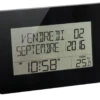 Horloge Murale Digitale Radio Pilotée Noir Calendrier En Français
