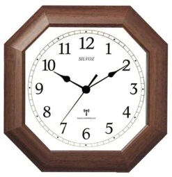 Pendule Murale à Quartz Radio Pilotée Entourage Bois