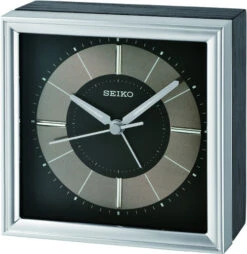 Réveil Carré Silencieux Noir Seiko
