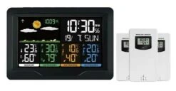 Station Météo Noire Radio-pilotée à Poser Affichage En Couleurs