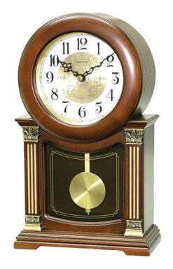 Rhythm Pendule à Poser En Bois à Colonnes à Sonnerie Westminster