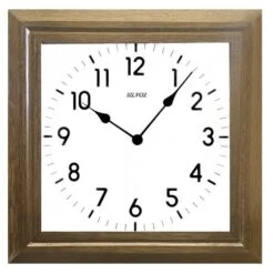 Pendule Murale Bois Teinté Chêne Carrée à Sonnerie